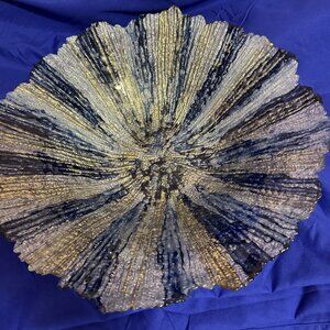 Beautiful Centerpiece Bowl of Blues and Silvers .